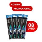 Kit 8 Escova Dental Pro Black Jadepro Ponta Ultra Fina Macia