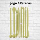 Kit 8 Estecas Biscuit Pasta Americana Confeitaria Artesanato - Decore Artesanatos SP