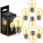 Kit 8 Lâmpadas Led retro Bolinha G45 2w Filamento Volter Bivolt E27 2200k 180lm Branco Quente