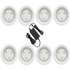 Kit 8 Led's 4,5w 12vcc Fibra Abs + Fonte 12v 5a Bivolt