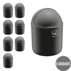 Kit 8 Lixeiras com Tampa p Escritorio Gourmet Preto 4L - UZ