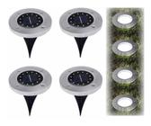 Kit 8 Luminária Led Solar 8Led Refletor Espeto Jardim Gramado Decoração Iluminação Luz Branca