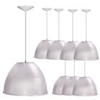 Kit 8 Luminárias Para Galpão Industrial 12 Pol 30cm Cristal Cabo 1,1M