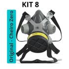 Kit 8 Máscara Respirador Facial 1/4 Para Proteção Química Gases VOGA Com 1 Filtro para pintura contra vapores organicos absorção quimica gases acidos