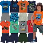 kIT 8 Peças de Roupa Infantil Masculina Menino - 4 Camisetas/Regatas + 4 Bermudas/Shorts