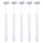 Kit 8 Pendente Luminária Tubo Branco 40 Cm + Lâmpada LED Branco Quente - Iluminar Ambiente