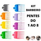 Kit 8 Pentes Coloridos Para Máquina De Corte Barbeiro