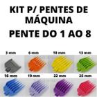 Kit 8 Pentes De Altura P/ Máquinas De Cortes Coloridos