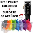 Kit 8 Pentes + Suporte Profissional P/ Máquinas WMark Kemei