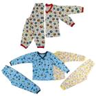 Kit 8 Pijama Infantil Inverno Frio Longo Algodão De Menino P M G