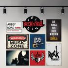 Kit 8 Placas Decorativas Música Rock Cerveja Guitarra