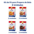 Kit 8 po para preparo de bolo zero acucar lowcucar 150g