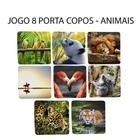 Kit 8 Porta Chopp Tigre Arara Azul Tucano Amantes de Animais Quadrado - Deluzz