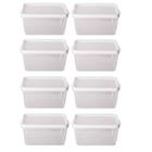 Kit 8 Potes Para Alimentos Retangular 13,5x9x9,7 Cm 810 ML