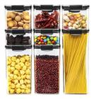 Kit 8 Potes Porta Mantimentos com travas Shark Blue