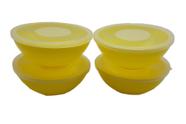 Kit 8 Potes Redondo Com Tampa Marmita 600 Ml Amarelo - Dehaus