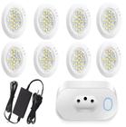 Kit 8 Power Led 5w 3000k Abs Branco + Fonte + Tomada Wifi