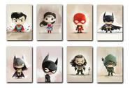 Kit 8 Quadros Decorativos Infantil Dc Comics Heróis 20x14cm