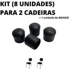 Kit 8 sapata/ponteira de cadeira 7/8 pol ou 2,2cm (p/ 2 cadeiras)