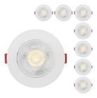 Kit 8 Spot Led Cob 5w Dicróica Direcionável Redondo Forte Cor Branco Quente 110v/220v