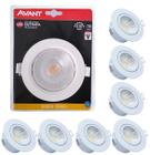 kit 8 Spot Led Embutir 7w Redondo 3000k Amarelo - Avant