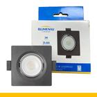 Kit 8 Spot Led Preto Quadrado Embutir 3w Branco Quente 3000K