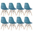KIT - 8 x cadeiras Charles Eames Eiffel DSW - Base de madeira clara