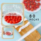 Kit 80 peças capa elástica tampa reutilizável alimentos 40cm