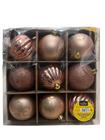 Kit 9 bolas decorativa de natal lindas mista 8cm glitter ondulada e decorada enfeite Arvore
