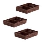 Kit 9 Cestos Organizador Multiuso p/ Armário Cozinha Quarto Bebê Rattan