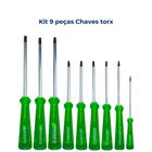 Kit 9 chaves torx cb pl ímã lotus