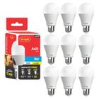 Kit 9 Lâmpadas Led 9W E27 Autovolt 6500K Branco Frio Cor Da