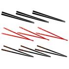 Kit 9 Pares de Hashi 22 Cm Decorado Preto + Vermelho + Preto Liso Nihon Shikko