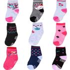 Kit 9 Pares Meia Infantil Bebe Antiderrapante Menina 0 A 24 - BEBE MALUCO Kit 9 Pares Meia Infantil Bebe Antiderrapante Menina 0 A 24 - BEBE MALUCO