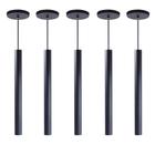 Kit 9 Pendente Luminária Tubo Preto 40 Cm + Lâmpada LED Branco Neutro - Iluminar Ambiente