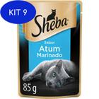 Kit 9 Ração Úmida Sheba Sabor Atum Marinado Para Gatos