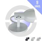 Kit 9 Spot Direcional Sobrepor Teto Parede Loja Articulado Aluminio com Base p Lampada LED Bulbo E27