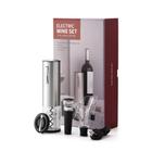 Kit Abridor De Garrafa Elétrico Usb Inox Saca Rolha Vinho