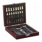 Kit Abridor Vinho Jogo Xadrez Sofisticado Garrafas Luxuoso