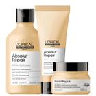 Kit Absolut Repair Gold Quinoa Trio (Shampoo + Condicionador + Máscara)