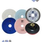 Kit Acabamento Porcelanato Lixa 50 E 100 1 Suporte 1 Disco