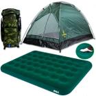 Kit Acampamento Barraca 2 Pessoas + Colchão Casal + Mochila Reforçada - Guepardo