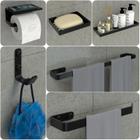 Kit Acessorio Banheiro Preto Inox 6 Peças Max