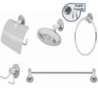 Kit Acessórios 5 Peças Inox Para Banheiro Modelo Stander