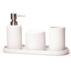 KIT ACESSÓRIOS BANHEIRO EM CIMENTO BRANCO - 4pcs - MART