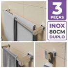 Kit Acessórios Banheiro Lavabo 3 Peças Aço Inox 304 Q3F Toalheiros Ganchos - PERFIL CASA