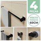 Kit Acessórios Banheiro/lavabo 4 Peças Aço Inox 304 Preto Fosco Q4APF