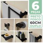 Kit Acessórios Banheiro/lavabo 6 Peças Aço Inox 304 Preto Fosco Q6CPF