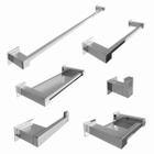 Kit Acessórios Banheiro Lavabo 6 Peças Aço Inox 304 Q6 Toalheiros Ganchos