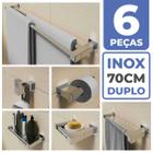 Kit Acessórios Banheiro Lavabo 6 Peças Aço Inox 304 Q6D